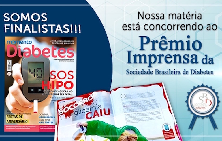 Revista Momento Diabetes é uma das três finalistas do Prêmio SBD Imprensa