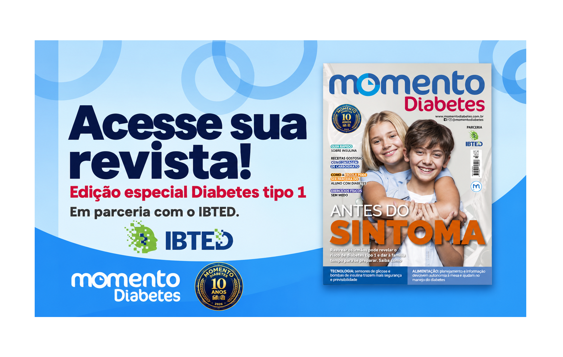 Momento Diabetes e IBTED lançam revista especial sobre diabetes tipo 1 – Baixe grátis
